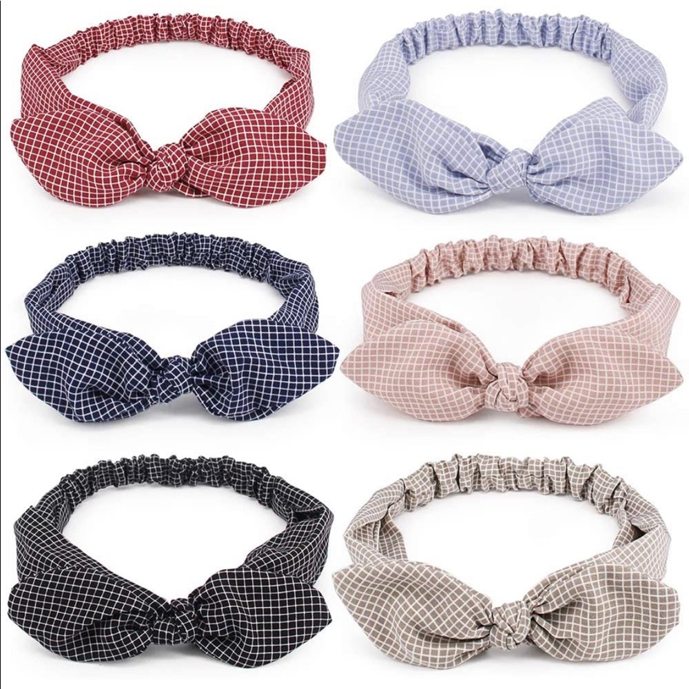 Chiffon Lattice Headbands (set of 6)